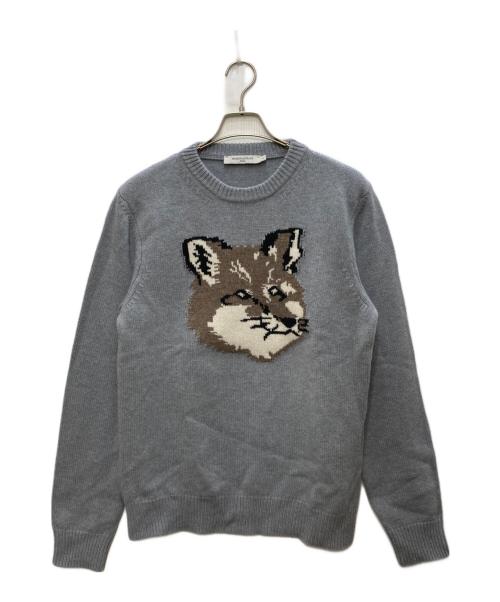 maison kitsune（メゾンキツネ）maison kitsune (メゾンキツネ) BIG FOX HEAD PULLOVER/ビッグフォックスヘッドプルオーバー グレー サイズ:Ｓの古着・服飾アイテム