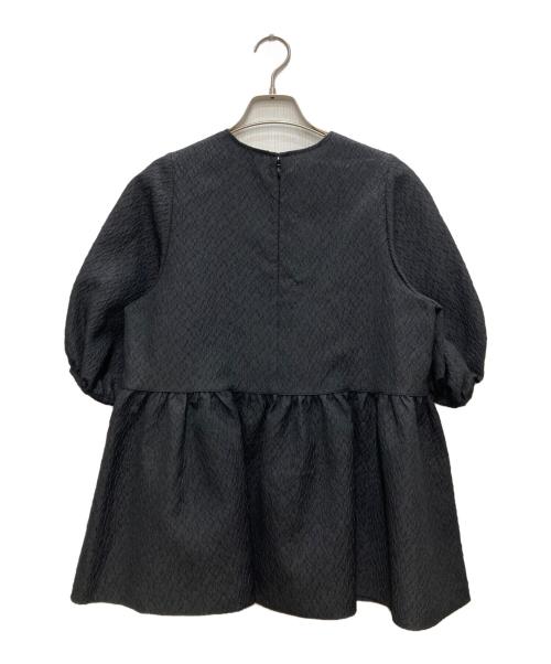 UNITED ARROWS（ユナイテッドアローズ）UNITED ARROWS (ユナイテッドアローズ) AIRY ジャカード 5SL ペプラム ブラウス ブラック サイズ:36の古着・服飾アイテム