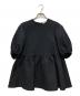 UNITED ARROWS（ユナイテッドアローズ）の古着「AIRY ジャカード 5SL ペプラム ブラウス」｜ブラック