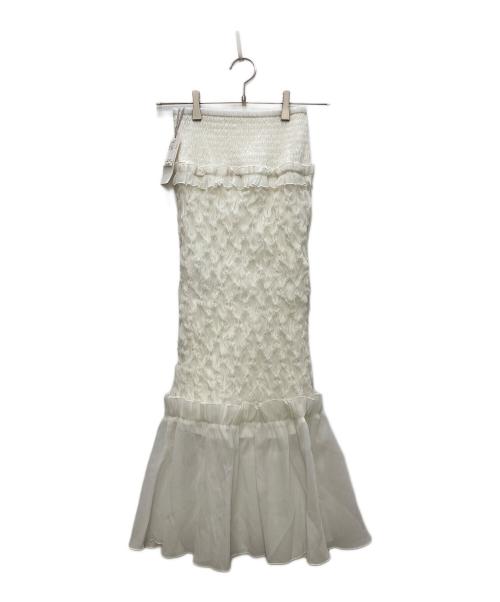 Snidel（スナイデル）Snidel (スナイデル) ランダムシャーリングスカート ホワイトの古着・服飾アイテム