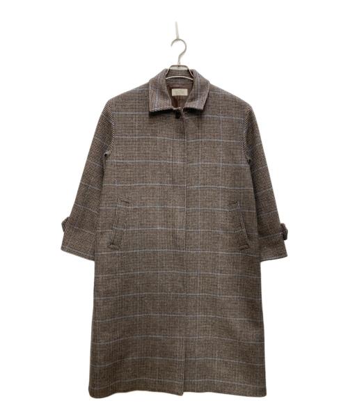 JOURNAL STANDARD（ジャーナルスタンダード）JOURNAL STANDARD (ジャーナルスタンダード) ウールビーバーステンカラーチェックコート ブラウン サイズ:38の古着・服飾アイテム
