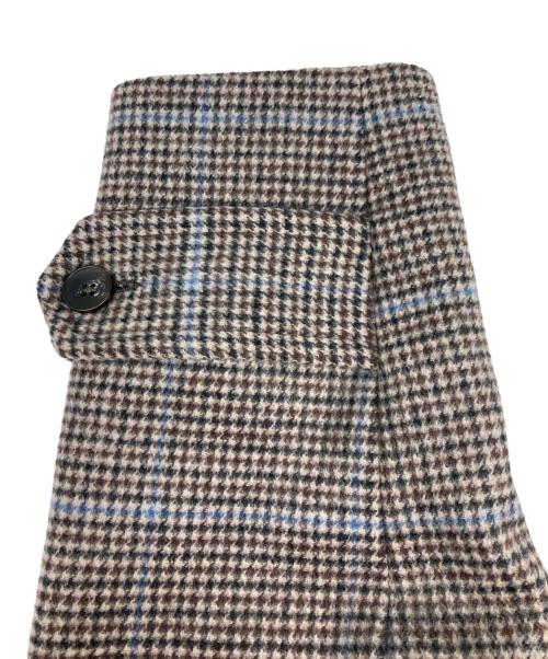 JOURNAL STANDARD（ジャーナルスタンダード）JOURNAL STANDARD (ジャーナルスタンダード) ウールビーバーステンカラーチェックコート ブラウン サイズ:38の古着・服飾アイテム