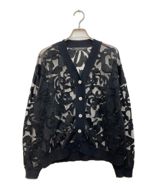 mizuiro-ind（ミズイロインド）mizuiro-ind (ミズイロインド) クロシェットネット刺繍カーディガン ブラック サイズ:freeの古着・服飾アイテム