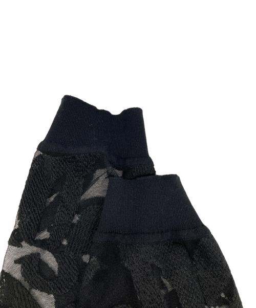 mizuiro-ind（ミズイロインド）mizuiro-ind (ミズイロインド) クロシェットネット刺繍カーディガン ブラック サイズ:freeの古着・服飾アイテム