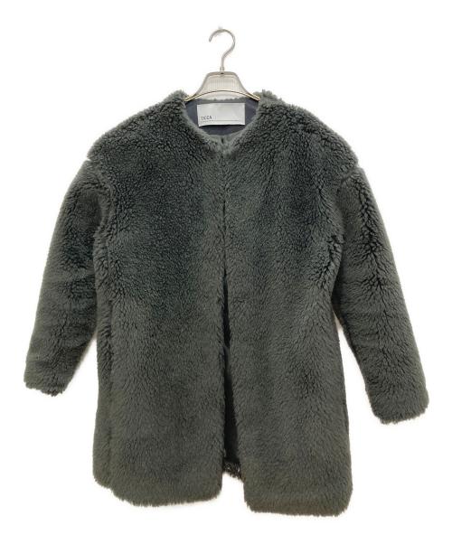 ticca（ティッカ）ticca (ティッカ) ウールファーロングコート グレー サイズ:Ｆの古着・服飾アイテム