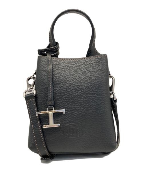 TOD'S（トッズ）TOD'S (トッズ) MICRO BAG 2WAY ロゴ Tチャーム ブラックの古着・服飾アイテム
