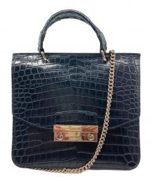 FURLA（フルラ）の古着「型押しレザーショルダーバッグ」｜ブラック