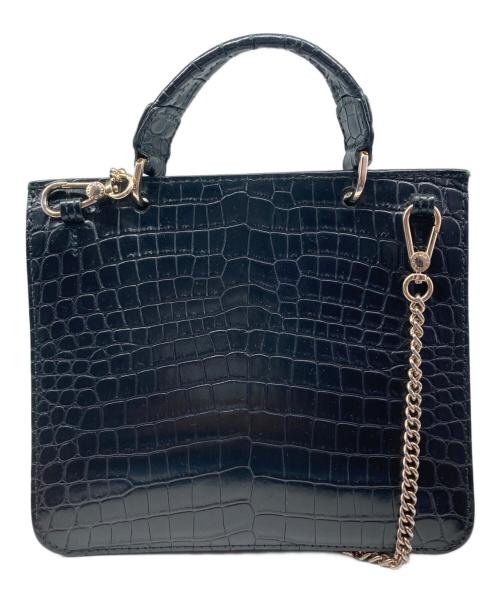 FURLA（フルラ）FURLA (フルラ) 型押しレザーショルダーバッグ ブラックの古着・服飾アイテム