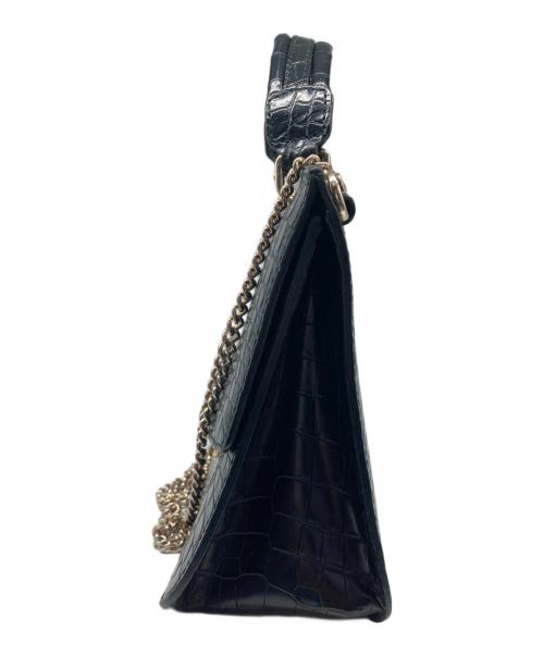 FURLA（フルラ）FURLA (フルラ) 型押しレザーショルダーバッグ ブラックの古着・服飾アイテム