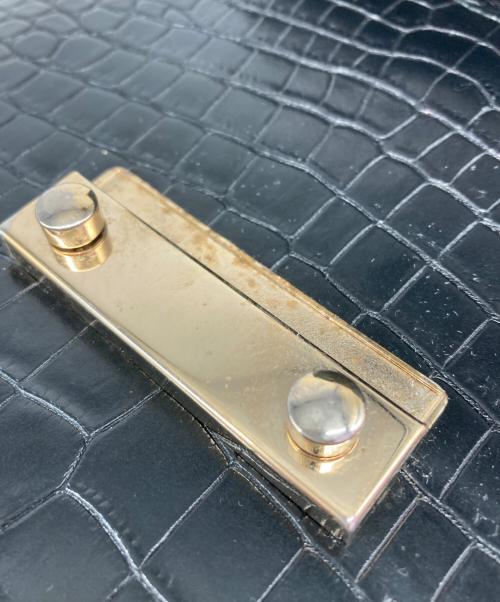 FURLA（フルラ）FURLA (フルラ) 型押しレザーショルダーバッグ ブラックの古着・服飾アイテム