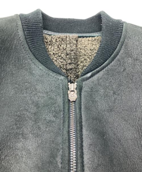 noir basic（-）noir basic (-) スウェードレザーボンバージャケット ブラウン サイズ:Sの古着・服飾アイテム