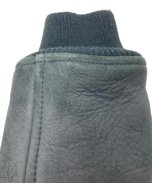 noir basic（-）noir basic (-) スウェードレザーボンバージャケット ブラウン サイズ:Sの古着・服飾アイテム