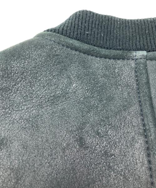 noir basic（-）noir basic (-) スウェードレザーボンバージャケット ブラウン サイズ:Sの古着・服飾アイテム