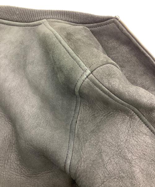 noir basic（-）noir basic (-) スウェードレザーボンバージャケット ブラウン サイズ:Sの古着・服飾アイテム
