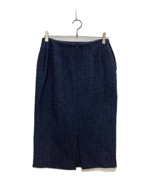 Demi-Luxe Beams（デミルクス ビームス）Demi-Luxe BEAMS (デミルクス ビームス) ツイード ペプラムジャケット セットアップ ネイビー サイズ:38の古着・服飾アイテム