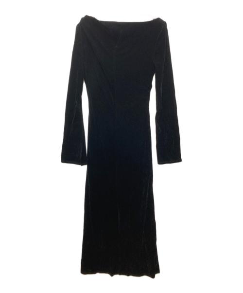 Snidel（スナイデル）Snidel (スナイデル) フロッキーベロアドレープドレス ブラック 未使用品の古着・服飾アイテム