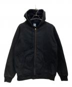 COMOLIコモリ）の古着「コットン裏毛ジップパーカ」｜ブラック
