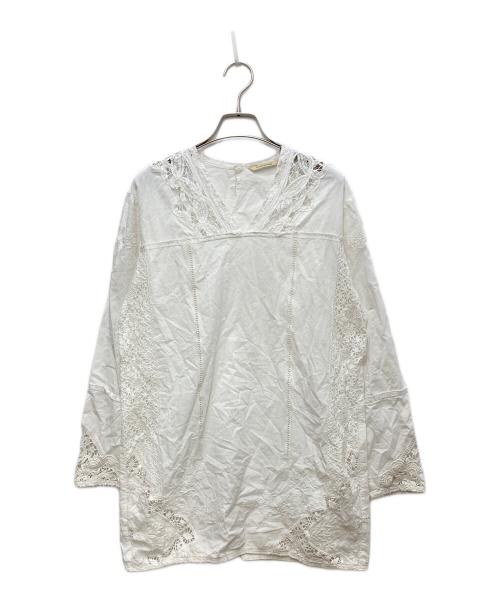 Curensology（カレンソロジー）Curensology (カレンソロジー) コットンバテンレースブラウス ホワイト サイズ:Freeの古着・服飾アイテム