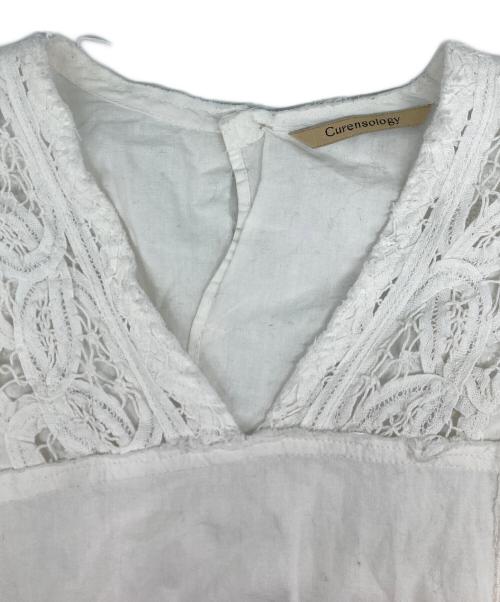 Curensology（カレンソロジー）Curensology (カレンソロジー) コットンバテンレースブラウス ホワイト サイズ:Freeの古着・服飾アイテム