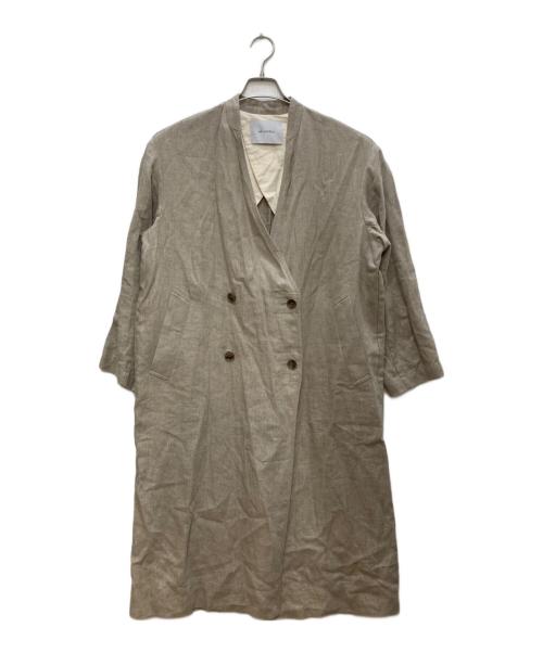 heliopole（エリオポール）heliopole (エリオポール) DUNGAREES LINEN LONG COAT/ダンガリーズリネンロングコート ベージュ サイズ:36の古着・服飾アイテム