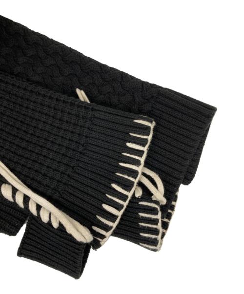 MAISON SPECIAL（メゾンスペシャル）MAISON SPECIAL (メゾンスペシャル) 鬼ワッフルクレイジーパッチワークエンブロイダリーVネックニット ブラック サイズ:1の古着・服飾アイテム