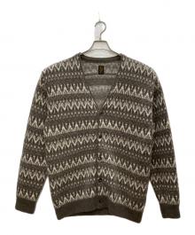 BATONER（バトナ―）の古着「MOHAIR JAQURD CARDIGAN/モヘヤジャカードカーディガン」｜ブラウン
