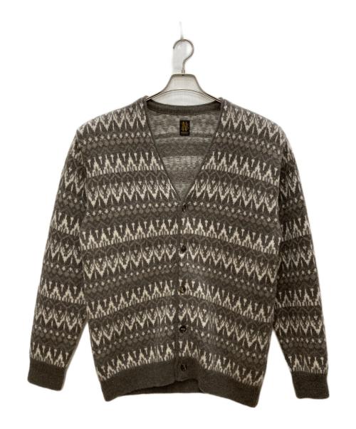 BATONER（バトナ―）BATONER (バトナ―) MOHAIR JAQURD CARDIGAN/モヘヤジャカードカーディガン ブラウン サイズ:3の古着・服飾アイテム