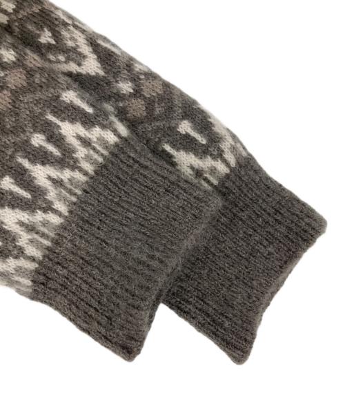 BATONER（バトナ―）BATONER (バトナ―) MOHAIR JAQURD CARDIGAN/モヘヤジャカードカーディガン ブラウン サイズ:3の古着・服飾アイテム