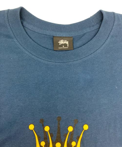 stussy（ステューシー）stussy (ステューシー) プリントTシャツ ブルー サイズ:Sの古着・服飾アイテム