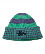 stussyステューシー）の古着「Striped Big Basic」｜グリーン×パープル