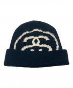 stussyステューシー）の古着「Big Link Cuff Beanie/ビッグ リンク カフ ビーニー」｜ブラック