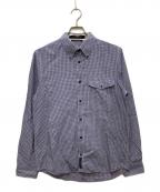 Stone Island Denimsストーンアイランドデニム）の古着「ギンガムチェックシャツ」｜ネイビー