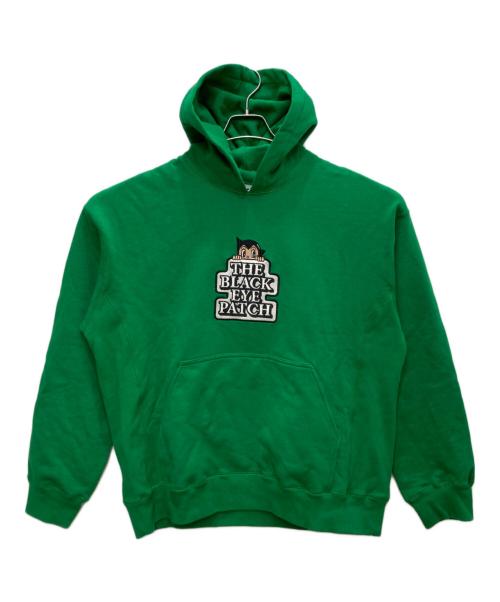 THE BLACK EYE PATCH（ブラックアイパッチ）THE BLACK EYE PATCH (ブラックアイパッチ) ブランドロゴ刺繍パーカー グリーン サイズ:Ｌの古着・服飾アイテム
