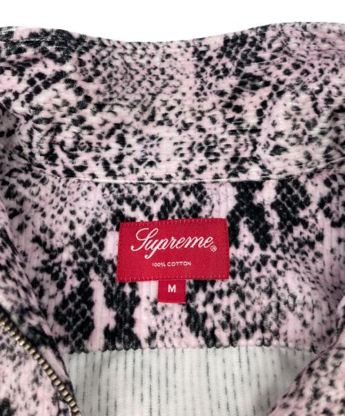 SUPREME（シュプリーム）Supreme (シュプリーム) snakeskin corduroy zip up shirt/スネイクスキンコーデュロイジップアップシャツ ピンク サイズ:Ｍの古着・服飾アイテム