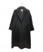 crewreクルー）の古着「アジャスタブルウールロングコート」｜ブラック