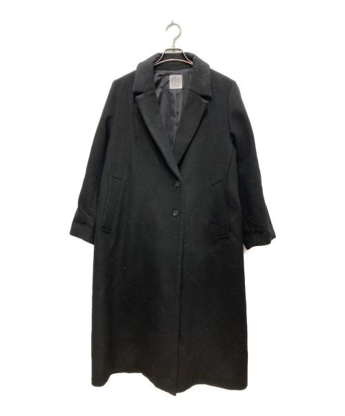 crewre（クルー）crewre (クルー) アジャスタブルウールロングコート ブラック サイズ:1の古着・服飾アイテム