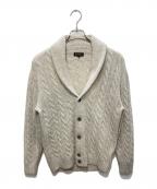 Paul Stuartポールスチュアート）の古着「ウールカシミヤケーブルショールカラーカーディガン」｜ホワイト