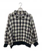 GOURMETグルメ）の古着「ハーフジップジャケット」｜ホワイト×ブラック