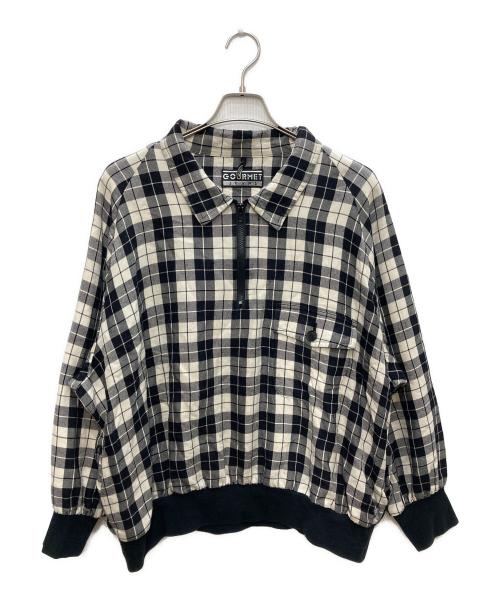 GOURMET（グルメ）GOURMET (グルメ) ハーフジップジャケット ホワイト×ブラック サイズ:Fの古着・服飾アイテム