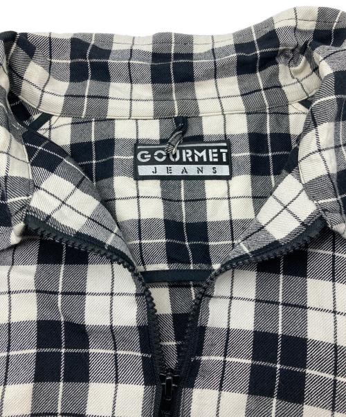 GOURMET（グルメ）GOURMET (グルメ) ハーフジップジャケット ホワイト×ブラック サイズ:Fの古着・服飾アイテム
