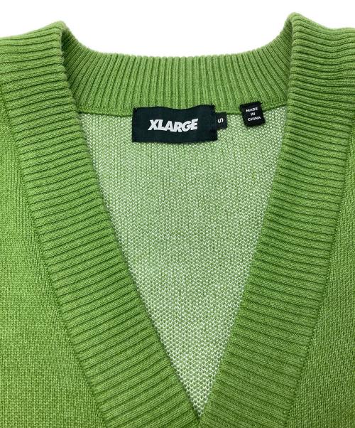 X-LARGE（エクストララージ）X-LARGE (エクストララージ) OG KNIT CARDIGAN/ニット カーディガン グリーン サイズ:Sの古着・服飾アイテム