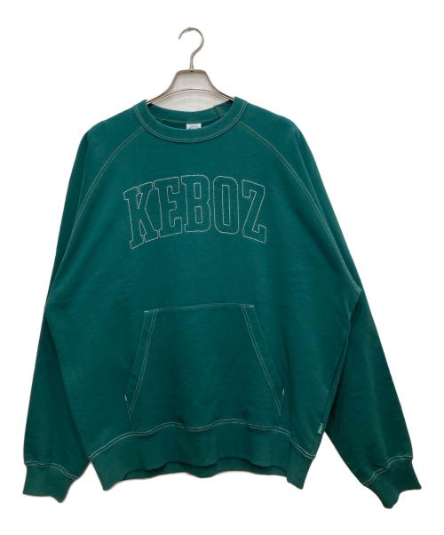 KEBOZ（ケボズ）KEBOZ (ケボズ) ロゴスウェット グリーン サイズ:Ｌの古着・服飾アイテム
