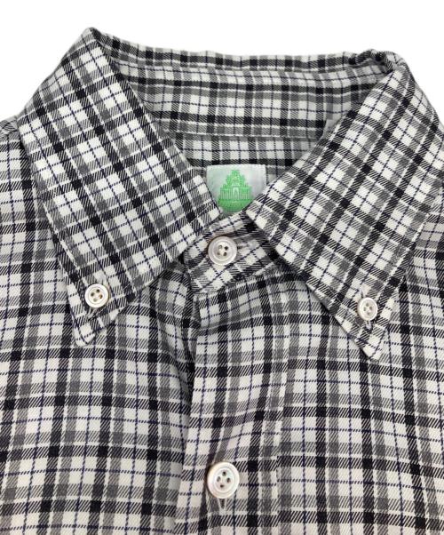finamore（フィナモレ）finamore (フィナモレ) ボタンダウンチェックシャツ グレー サイズ:Sの古着・服飾アイテム