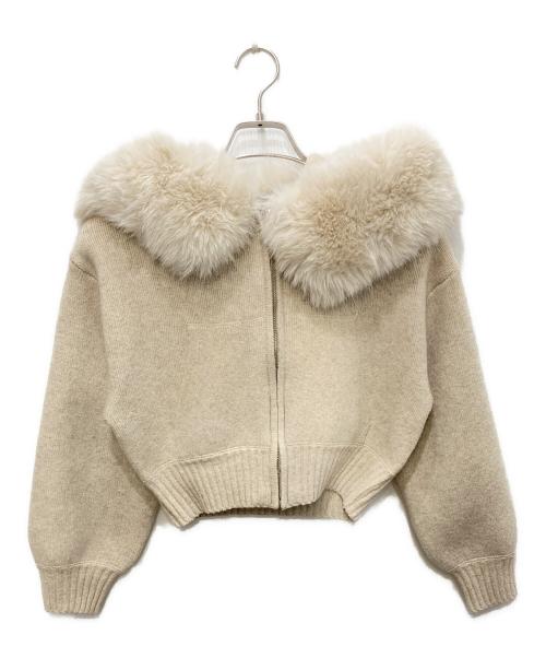 Snidel（スナイデル）Snidel (スナイデル) ファーフードパーカー ホワイトの古着・服飾アイテム