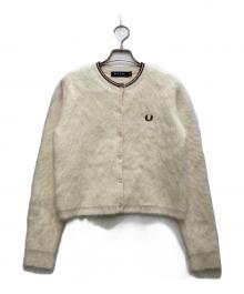 FRED PERRY×RAY BEAMS（フレッドペリー×レイ ビームス）の古着「Fluffy Crewneck Knit Cardigan/フラッフィー クルーネック ニット カーディガン」｜ホワイト