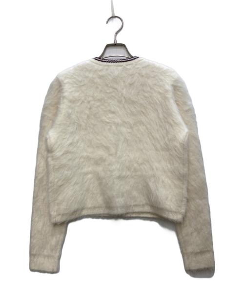 FRED PERRY（フレッドペリー）FRED PERRY (フレッドペリー) RAY BEAMS (レイ ビームス) Fluffy Crewneck Knit Cardigan/フラッフィー クルーネック ニット カーディガン ホワイト サイズ:10の古着・服飾アイテム