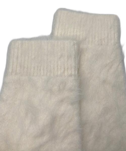 FRED PERRY（フレッドペリー）FRED PERRY (フレッドペリー) RAY BEAMS (レイ ビームス) Fluffy Crewneck Knit Cardigan/フラッフィー クルーネック ニット カーディガン ホワイト サイズ:10の古着・服飾アイテム