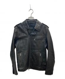 BURBERRY BLACK LABEL（バーバリーブラックレーベル）の古着「レザージャケット」｜ブラック