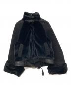 Belle vintageベル ヴィンテージ）の古着「レザーベルトボリュームボアジャケット」｜ブラック