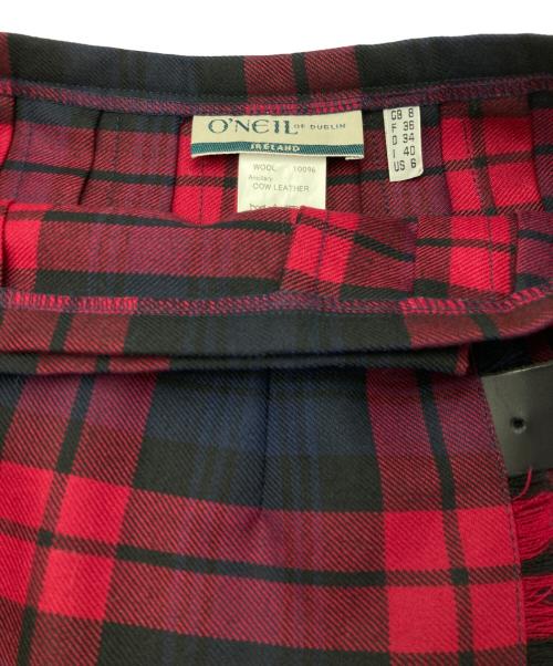 O'NEIL OF DUBLIN（オニールオブダブリン）O'NEIL OF DUBLIN (オニールオブダブリン) ラップスカート レッド サイズ:F38/D34/US6の古着・服飾アイテム